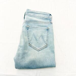 Mother The Looker Crop Swimming Pool Sunday Light Wash Denim Jeans Size 24